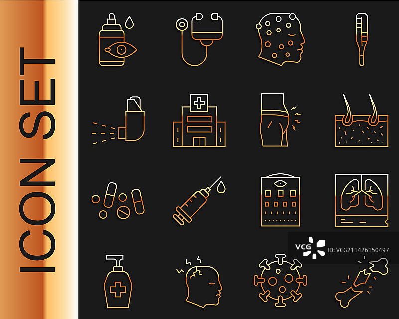 人类断骨、肺部X光片等线条素材图片素材