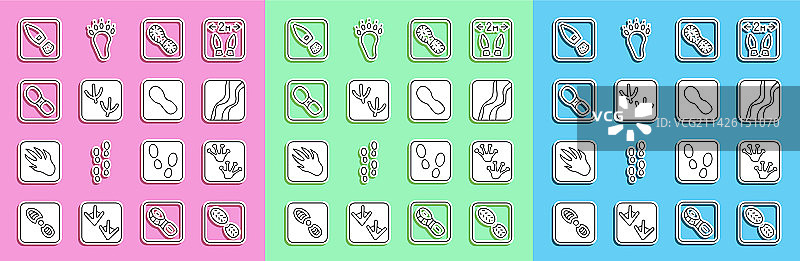 线条人物脚印鞋子蛙爪蛇图片素材