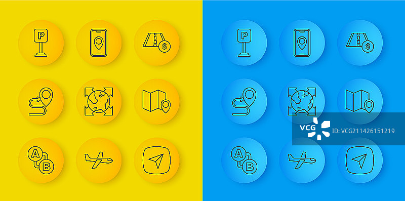 线条路线定位与指南针的世界地球图片素材