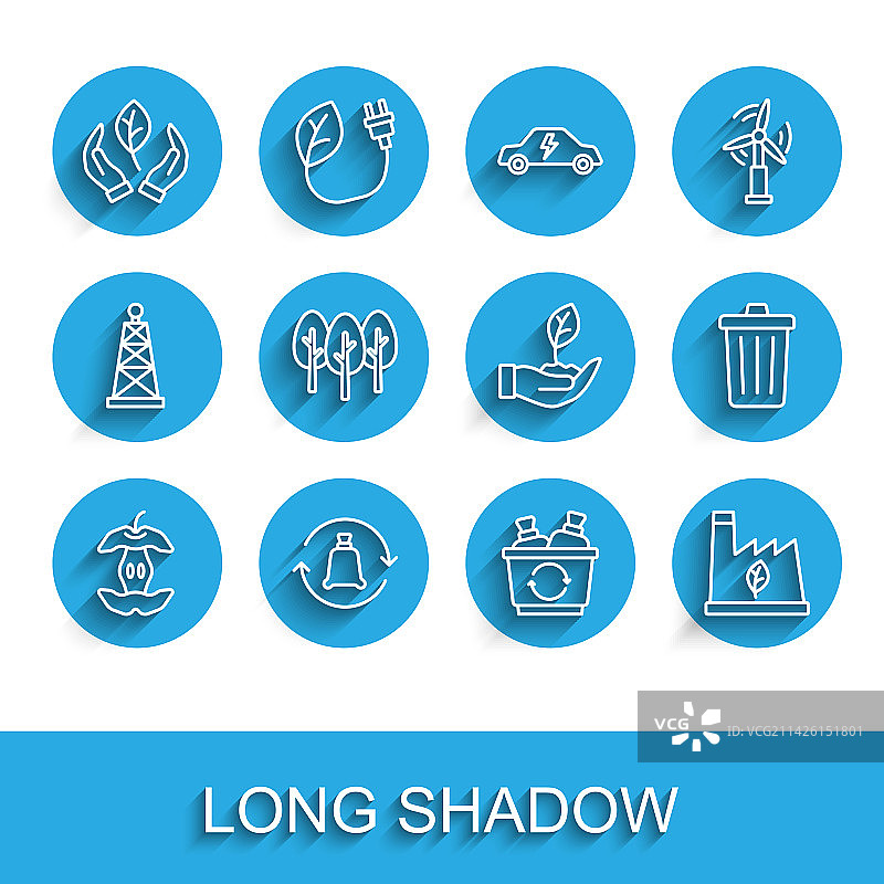 苹果核垃圾袋回收线性图标图片素材