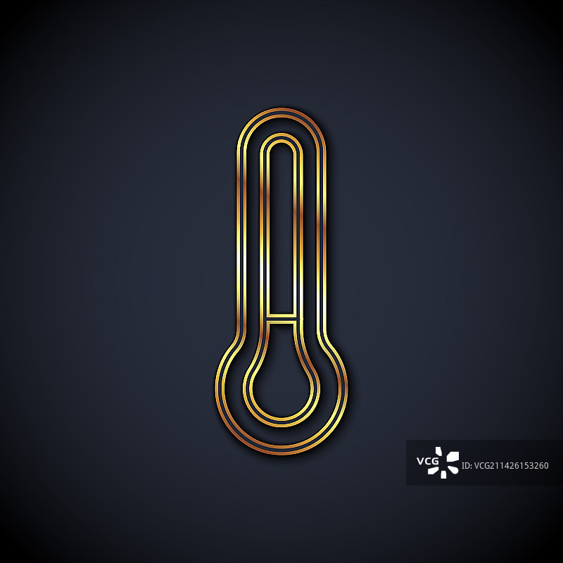 金色线条气象温度计测量图标图片素材