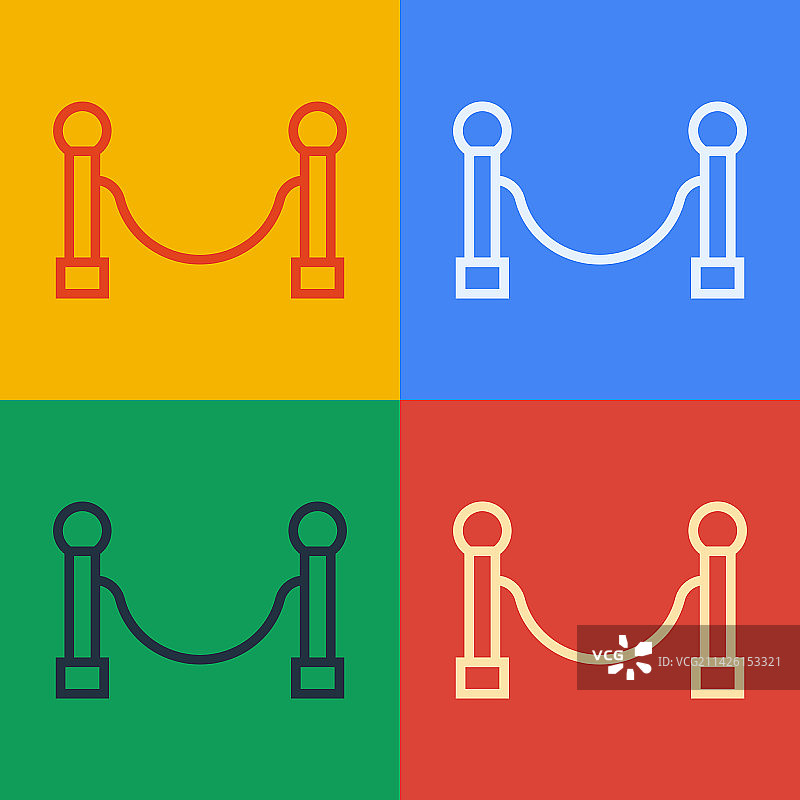 波普艺术线条绳索障碍图标图片素材