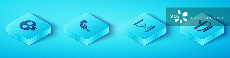 2.5D骷髅羽毛笔研钵套装图片素材