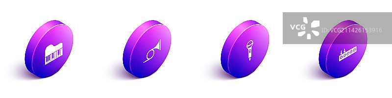 2.5D三角钢琴小号麦克风套装图片素材