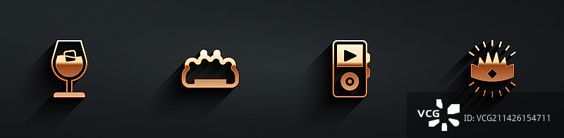 酒杯、黄铜指节套、音乐播放器等静物素材图片素材