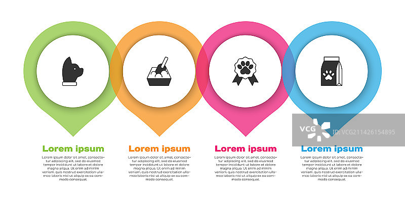 猫砂盆带铲子宠物奖励标志组合图片素材