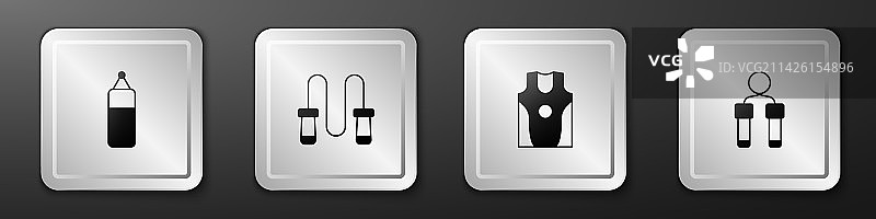 沙袋跳绳拳击服T恤组合图片素材