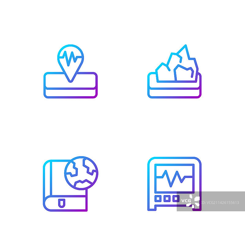 地震仪地球仪和书籍图片素材