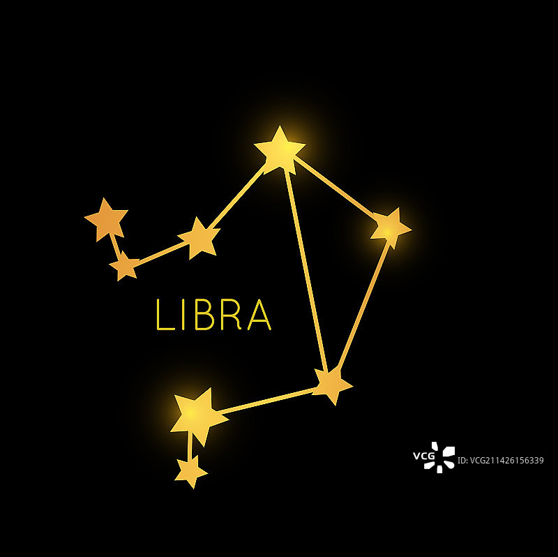 金色天秤座星座图片素材