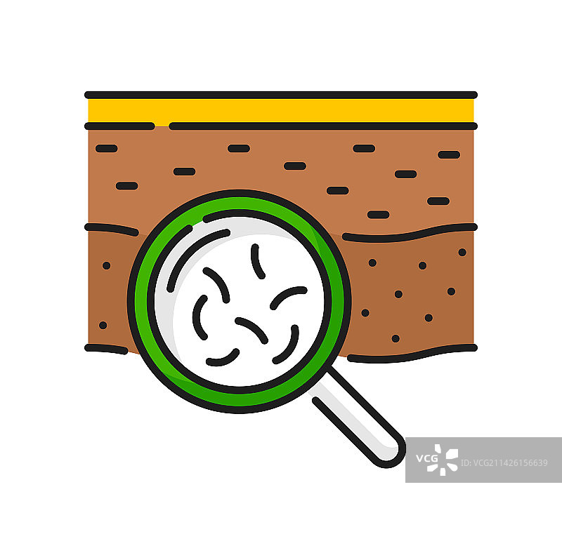 土壤微生物细菌研究彩色线条图标图片素材