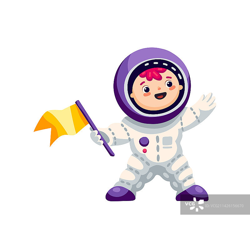 卡通宇航员超级英雄飞行图片素材