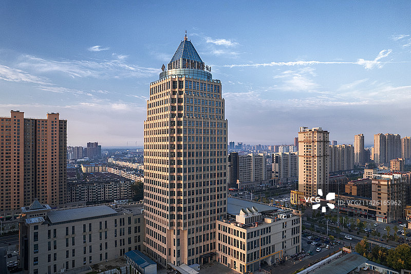 航拍涟水县城市风光高视角图片素材