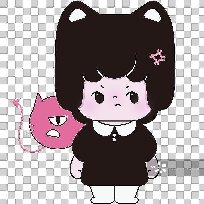 生气女孩图片素材