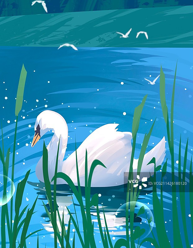 清明，谷雨，鹅，河边，植物图片素材