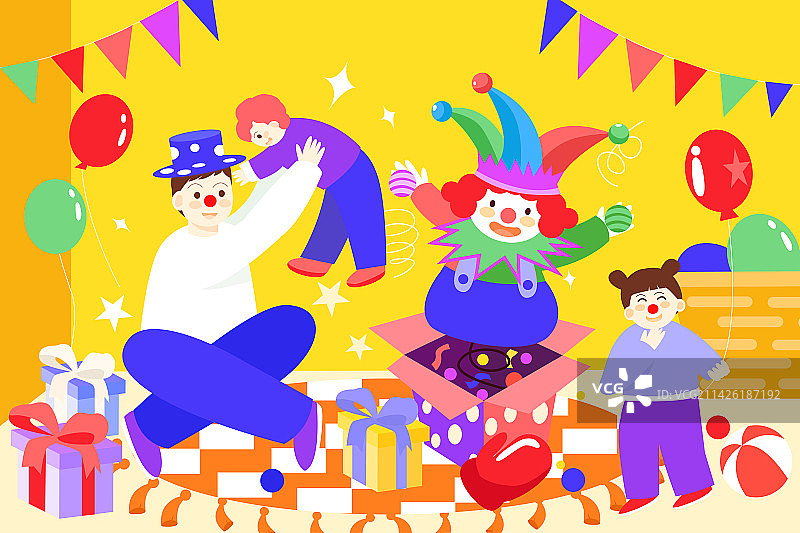 卡通节日4月1日愚人节搞怪邀请好友家庭恶作剧恶趣味恶搞西方节日娱乐休闲消费优惠券消费促销渐变矢量插画图片素材