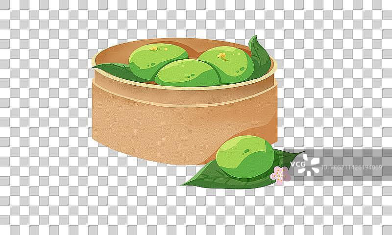 清明寒食节青团美食插画元素图片素材