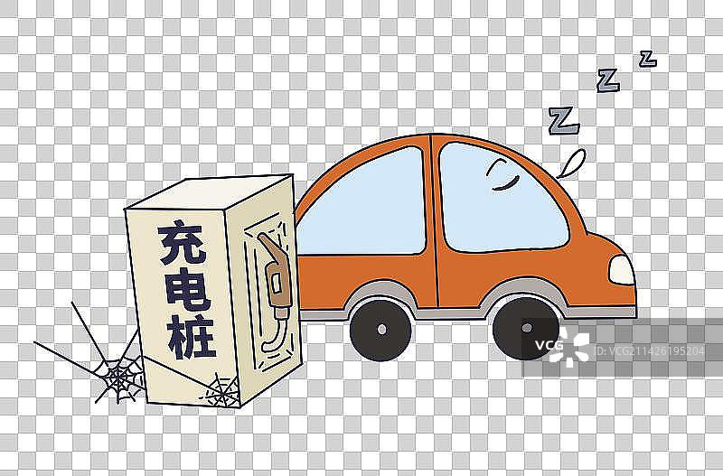 元素：占用充电桩的汽车图片素材