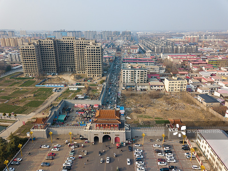 河南省漯河临颍县南街村航拍图片素材