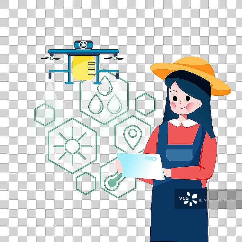 农业与科技-无人机-矢量图图片素材