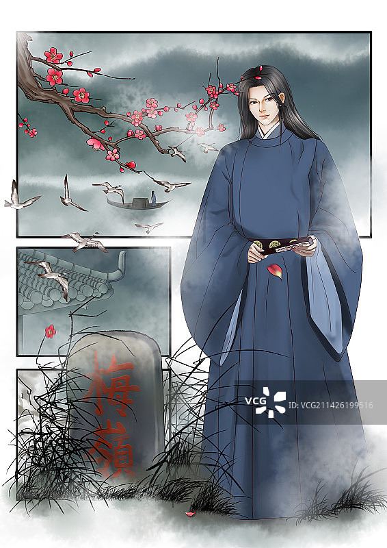 古装男子-分镜插画图片素材