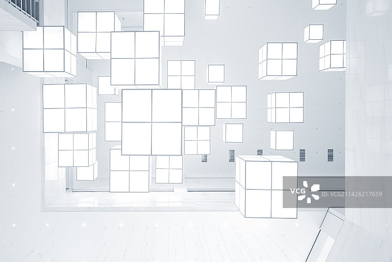 贵阳市艺术空间的方形灯光和建筑图片素材