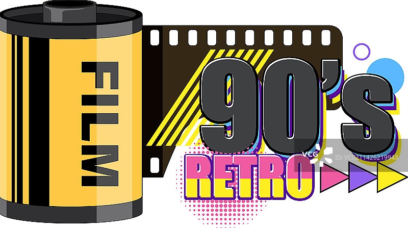 带胶卷的90年代复古banner设计图片素材