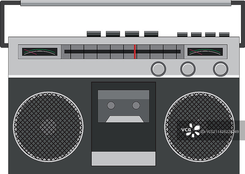 白色背景上的复古收音机图片素材