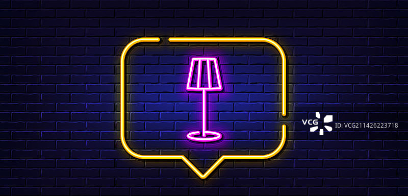 落地灯线图标立式灯标志霓虹灯图片素材