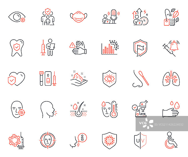 包含家庭图标的医疗图标集图片素材