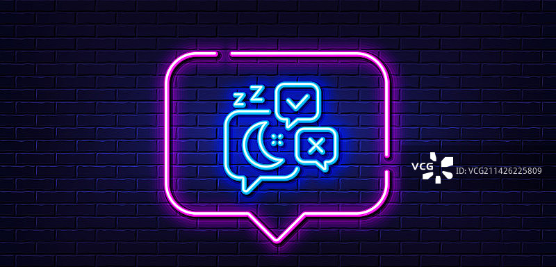 睡眠图标，夜晚休息霓虹灯标志图片素材