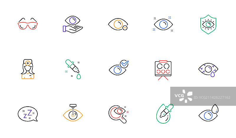 眼科医生线性图标医疗激光图片素材
