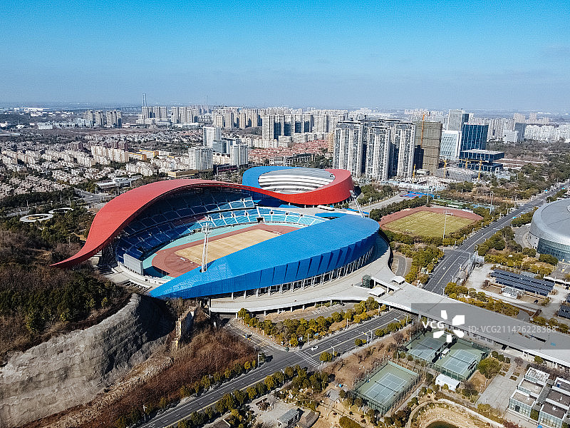 镇江 体育会展中心 九华山路 白龙湖公园 工人大厦 南山景园 南徐大道 国投商务广场图片素材