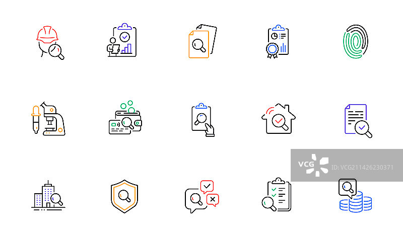 检查线性图标质量研究测试图片素材