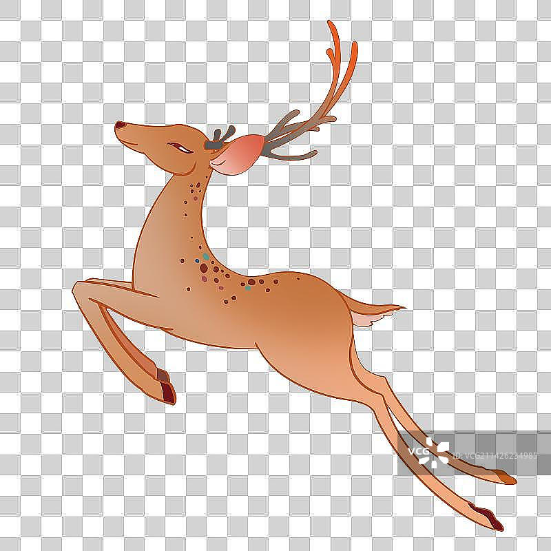 在空中跳跃的七色鹿图片素材