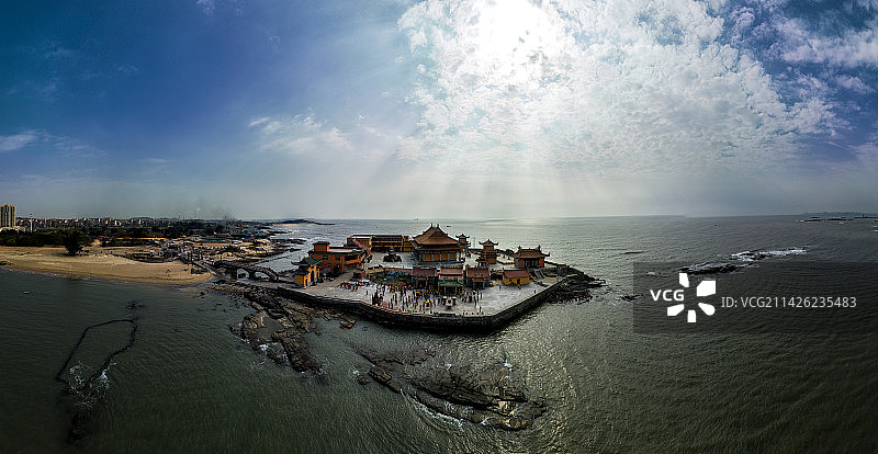 福建泉州海上寺庙洛伽寺全景图图片素材