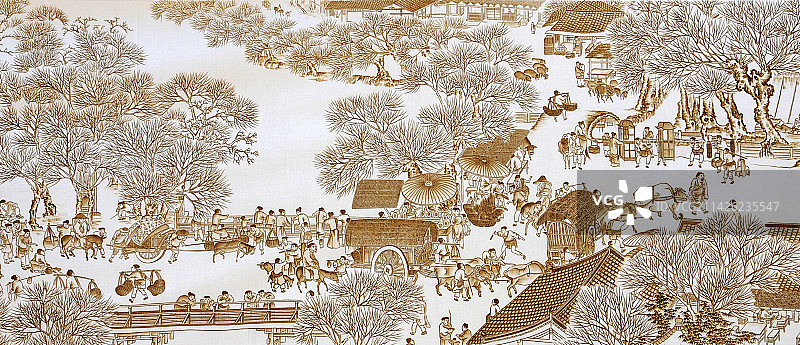 烙画《清明上河图》图片素材