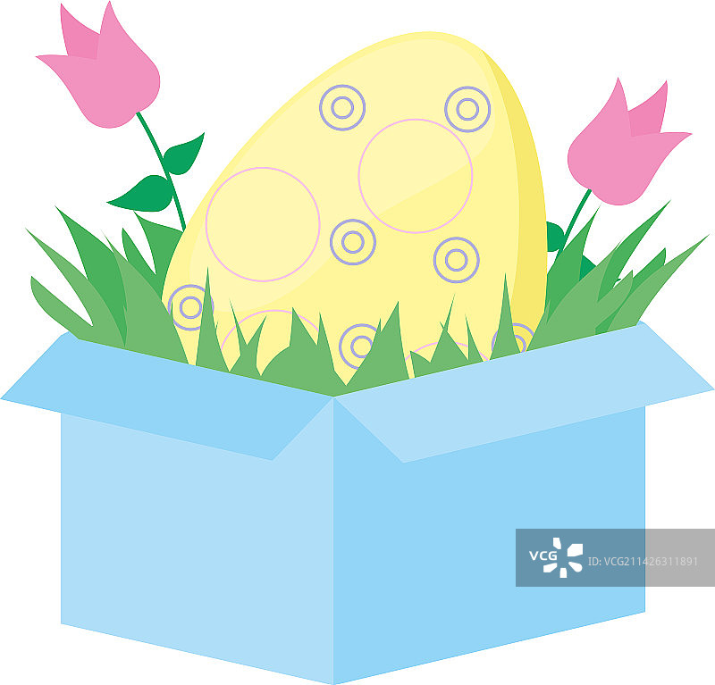 盒子里的春季彩蛋图片素材