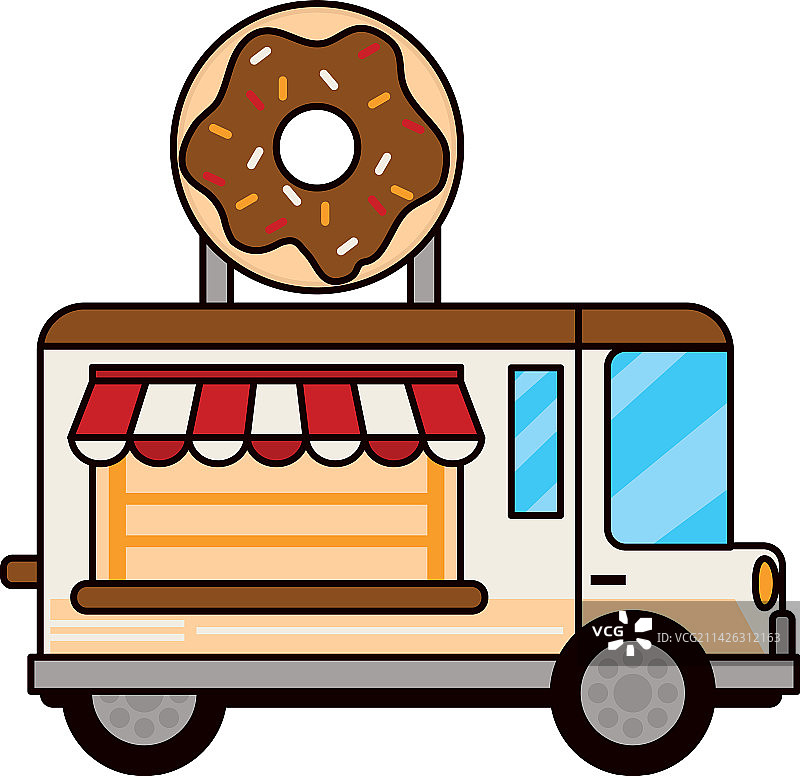 甜甜圈餐车图片素材