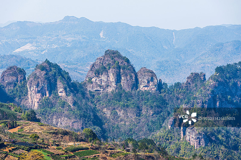 中国浙江绍兴新昌十九峰风景名胜区自然风光图片素材