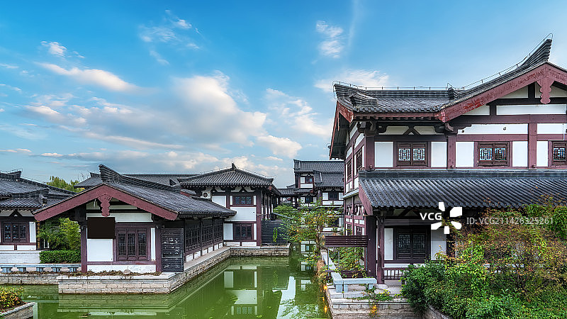 江苏宿迁项王故里古建筑景观街景图片素材