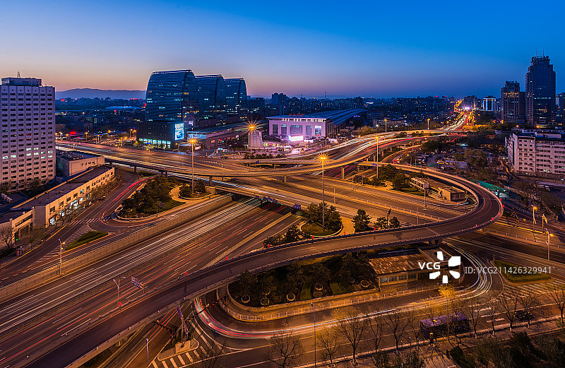 西直门桥夜景图片素材