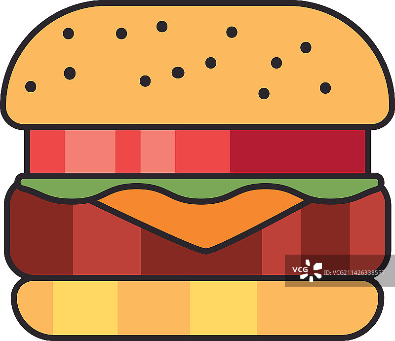 扁平彩色汉堡图片素材