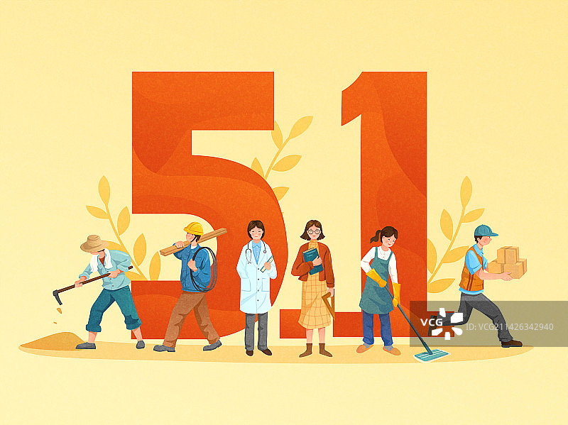 矢量劳动节插画4图片素材