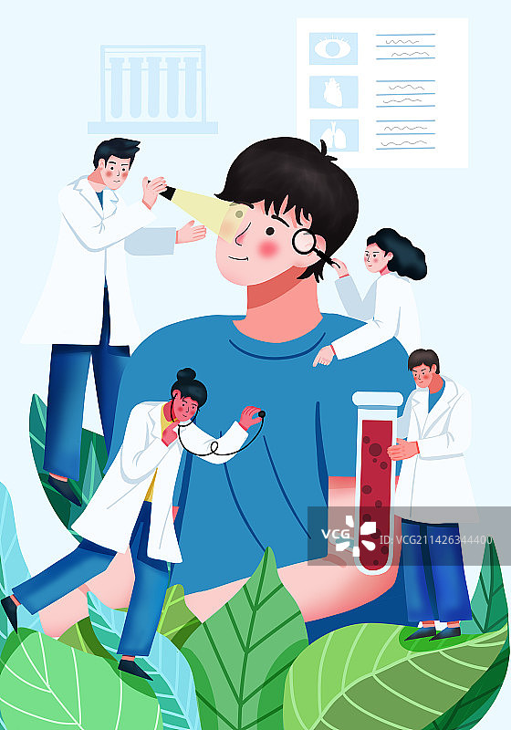 几名医生为男患者做检查图片素材
