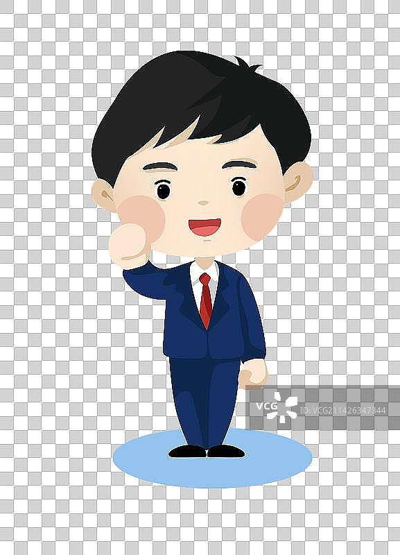 穿正装宣誓的卡通男人插画元素图片素材