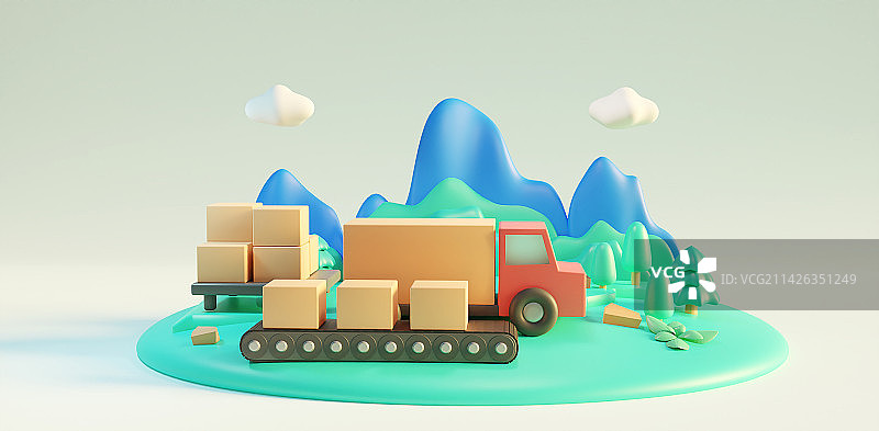 乡村振兴与物流快递图片素材