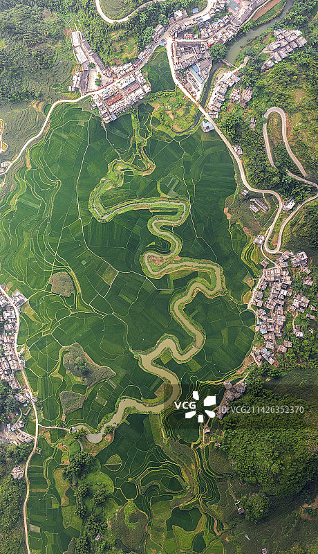 长寿之乡巴马命河全景图片素材