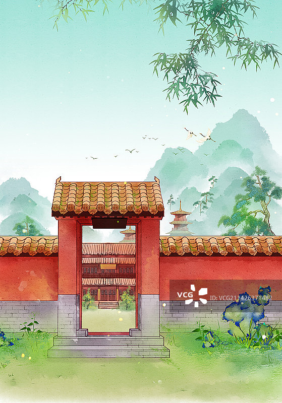 中国风寺庙图片素材