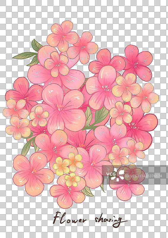 春天桃花手绘水彩风插画素材图片素材