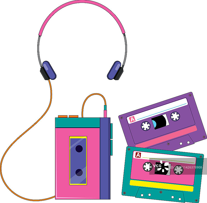 个人立体声卡带播放器图片素材